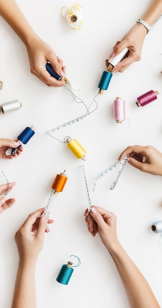 účastníci workshopu pri vyšívaní